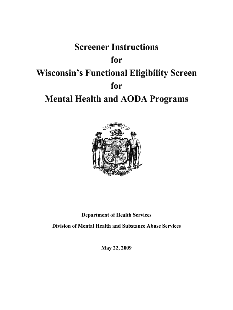 Fillable Online dhs wisconsin Functional Screen Instructions Mental