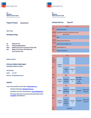 2012 Program Proposal - Swiss Russian Forum - swissrussianforum