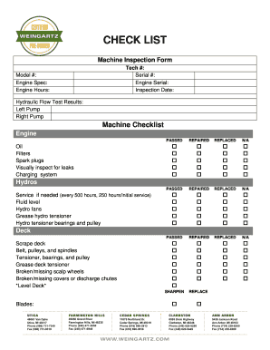 Machine Inspection Form