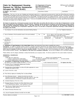 Rc01 codice tributo - Claim for Replacement Housing Payment for 180Day HomeownerOccupant (49 CFR 24