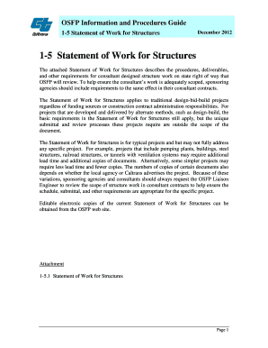 Statement of Work for Structures (PDF) - Caltrans - California - dot ca