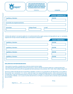 Parent Declaration for Minor Registration