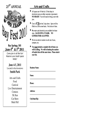 Export invoice format in word - 21 ST ANNUAL Arts and Crafts - City of Bay Springs