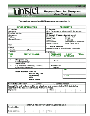 UFTEC014E Request form for sheep and goats - unistelanimalservices co