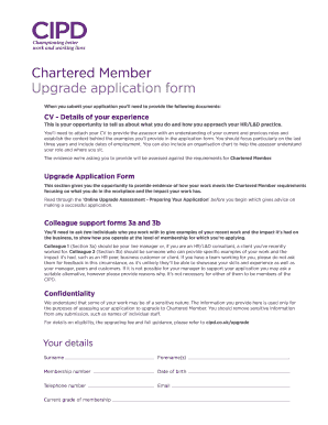 Chartered Member Upgrade bapplication formb - CIPD