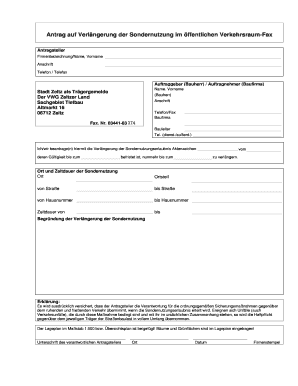 Antrag Verl ngerung der Sondernutzung im ffentlichen ... - Stadt Zeitz