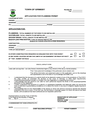 New Plumbing Application