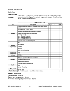 Evaluation essay examples for students - Peer Oral Evaluation form - Donna Warren