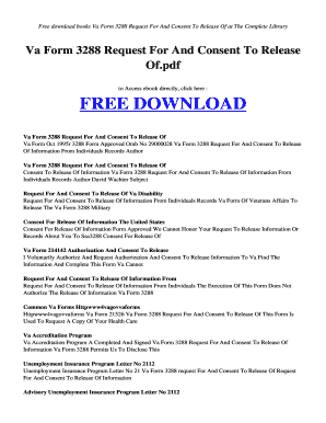 Fillable Online radiorusak esy Va Form 3288 Request For And Consent To ...