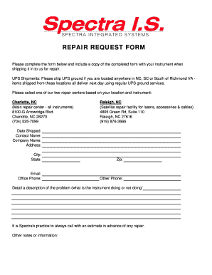 Repair Request Form - SITECH Mid Atlantic