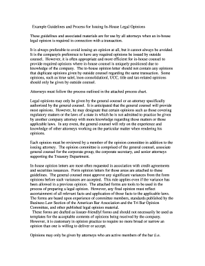 In-House Legal Opinions Materials - Guidelines Flow Chart Sample Opinions and Support Memorandum Role of General Counsel Legal Writing In-House Practice