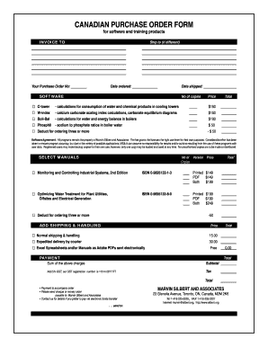 CANADIAN PURCHASE ORDER FORM - bSilbertb - silbert