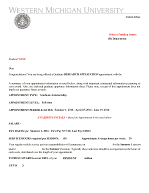 Research application appointment letter template - Western ...