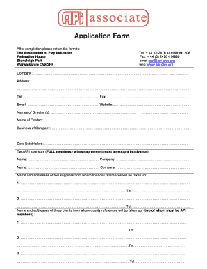 Application Form - bAPIb Association of bPlayb Industries - api-play