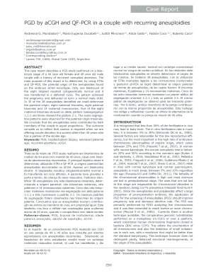 Calero pinnacle - Case Report PGD by aCGH and QF-PCR in a couple with