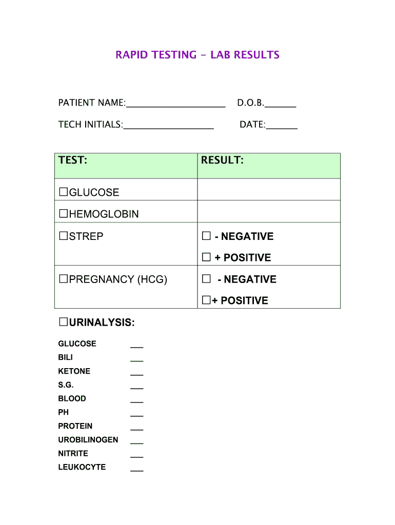 yola testing results template