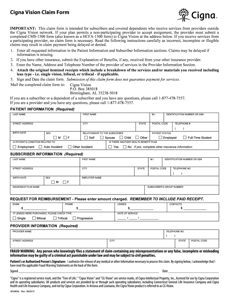 Davis Vision Claim Form Out Of Network