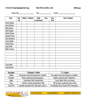Basketball Practice Plan Template from www.pdffiller.com