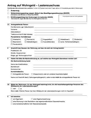 German Housing Benefit Application