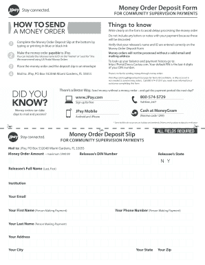 Fillable Online BMoney Orderb Deposit Form - JPay Fax Email Print ...