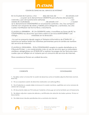 Internet Service Rights Assignment Agreement