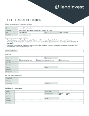 FULL bLOAN APPLICATIONb - LendInvest