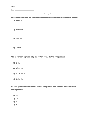 Electron Configuration Write the orbital notations and complete ele - willametteleadershipacademy