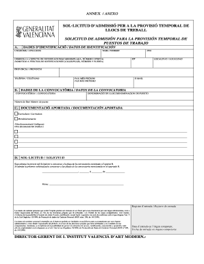 Temporary Job Position Application Form