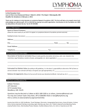 In kind donation letter - In-Kind Donation bFormb - Lymphoma Research Foundation - lymphoma