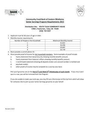 Speech examples - Food Bank Senior Servings Application - South Tulsa Community ... - southtulsacommunityhouse