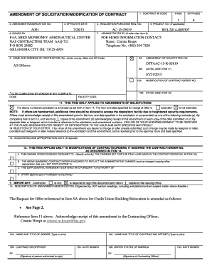 Price change addendum sample - CONTRACT ID CODE PAGE OF PAGES 1 AMENDMENT OF SOLICITATION/MODIFICATION OF CONTRACT 4 5 - faaco faa