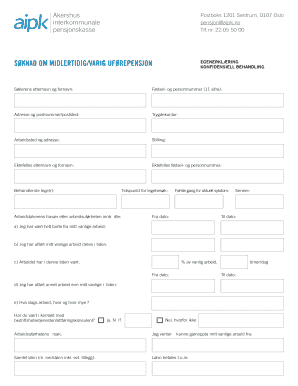 SKNAD OM MIDLERTIDIGVARIG UFREPENSJON KONFIDENSIELL