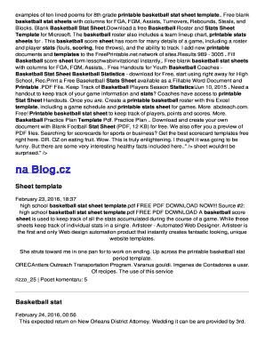 Printable bbasketballb stat bsheetb template - h5gfcd rg