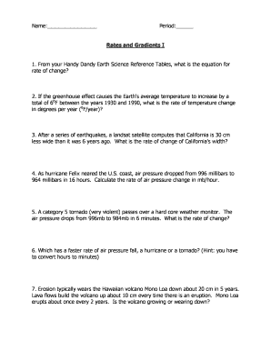 Fillable Online Rates and Gradient Worksheetdoc Fax Email Print - pdfFiller