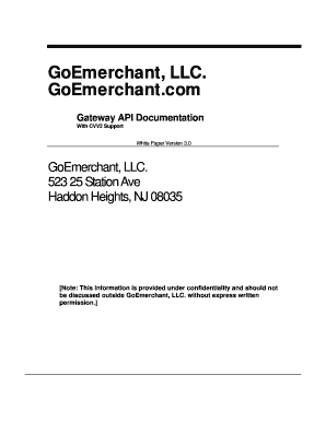 Com Gateway API Documentation With CVV2 Support White Paper Version 3