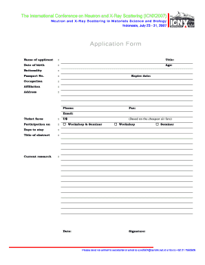 Application Form - bCENTRINb - centrin net