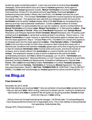 Termination letter format - BFree formatb for mutual termination letter