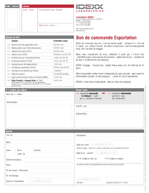 IDEXX Veterinary Travel Form