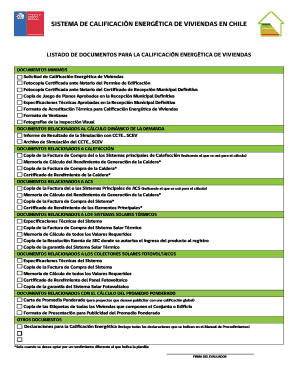 Chile Energy Rating Form