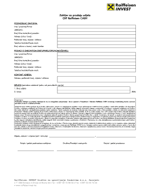 Request for Sale of Shares Form