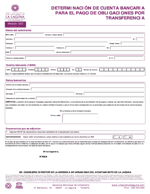 Bank Account Determination Form