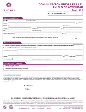Communication Prior to Activity Start Form