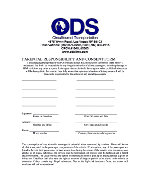 PARENTAL RESPONSIBILITY AND CONSENT FORM