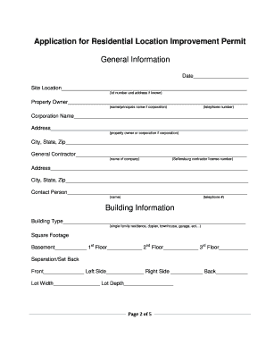 Residential Location Improvement Application 2-25 ...