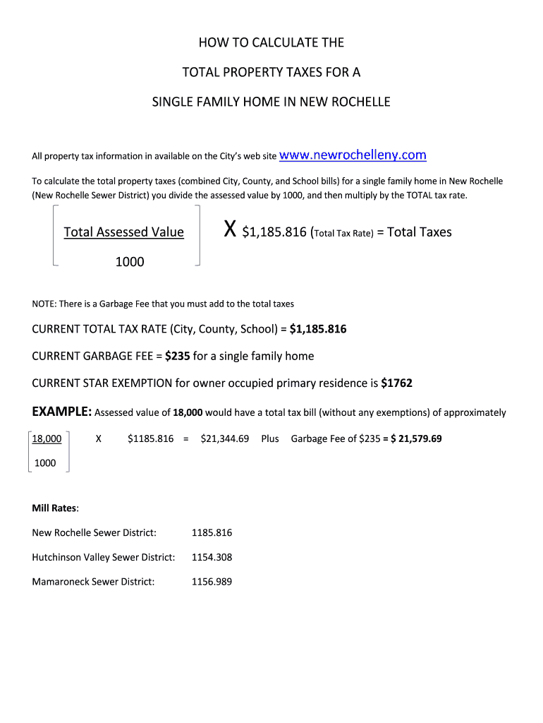Fillable Online TOTAL PROPERTY TAXES FOR A Fax Email Print pdfFiller