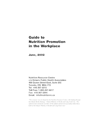 Printable parking ticket template word - Guide to Nutrition Promotion in the Workplace - Oxford County - oxfordcounty