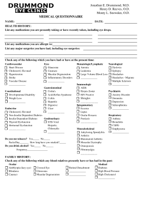 Medical Questionnaire