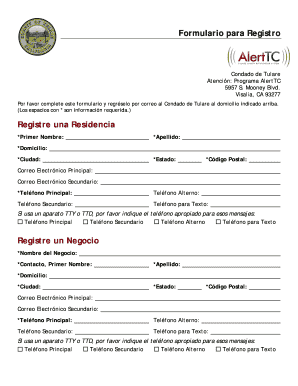 AlertTC Registration FormSpandoc
