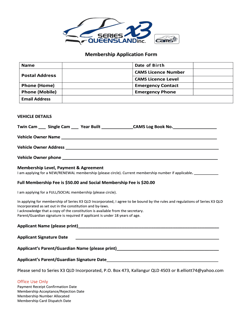 Fillable Online Vehicle Owner Name Vehicle Owner Address Vehicle Owner phone Membership Level