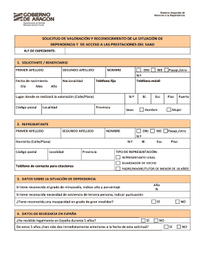 SOLICITUD DE VALORACIN Y RECONOCIMIENTO DE LA SITUACIN